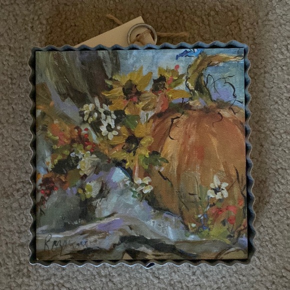 Flag Fables Sunflower Pumpkin Metal Sign - Picture 1 of 4